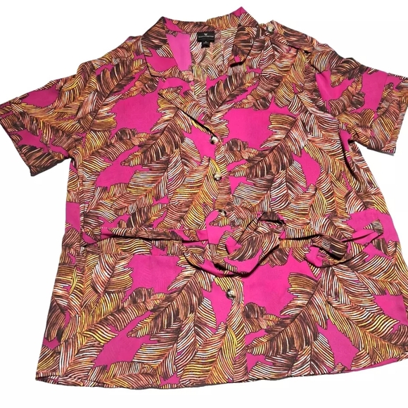 worthington tops large crossover art pattern collared neck formal top - Picture 4 of 13